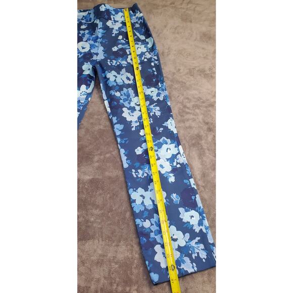 J. Crew Sz 00 Remi Ankle Pants Floral Watercolor Blue Womens New AJ333 C13-15 - Picture 2 of 12